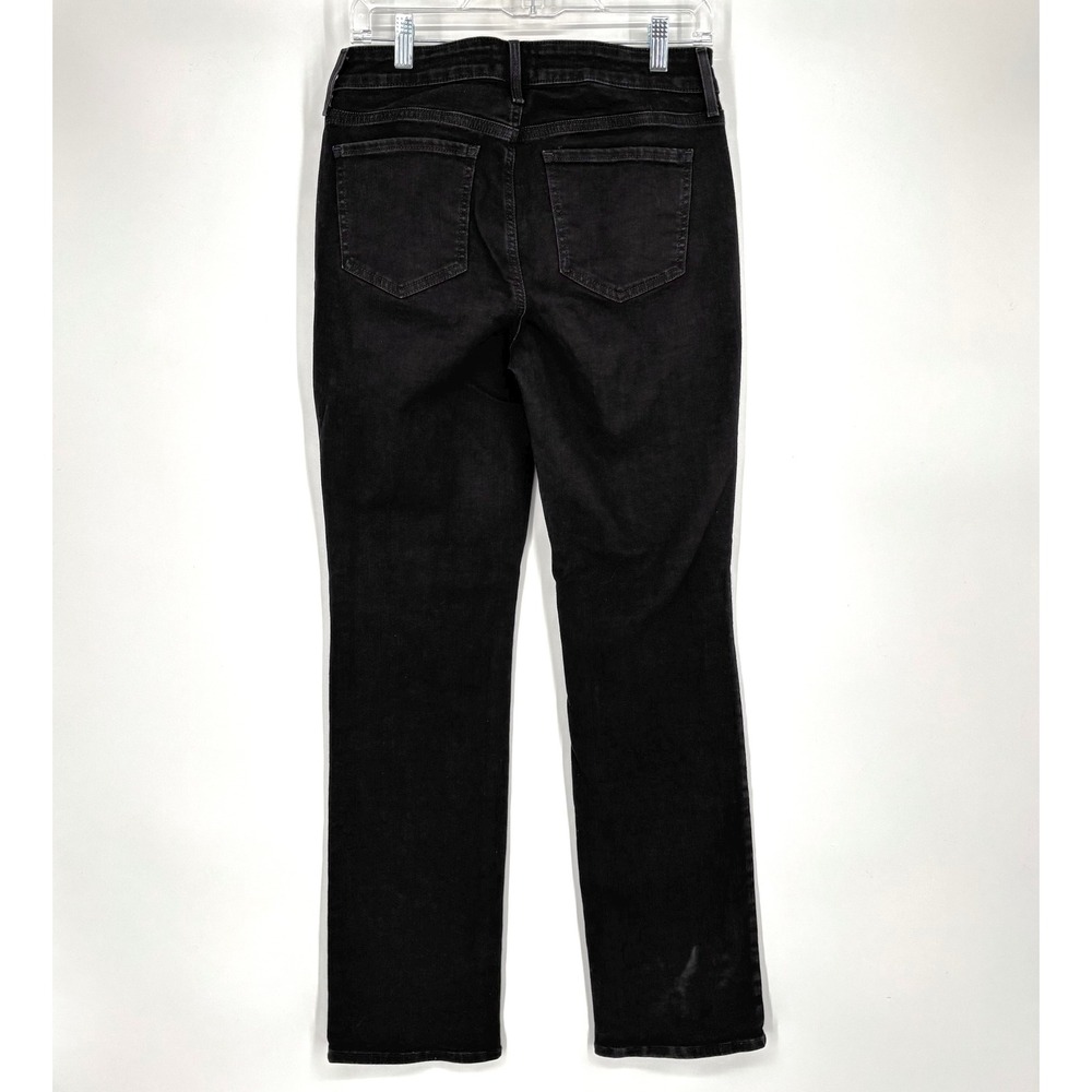 NYDJ Marilyn Straight Leg Jeans Sz 6‎ Black Denim Mid Rise Stretch Slimming Long - Picture 6 of 13